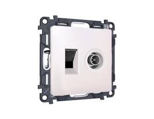 Комплект механизма компьютерной розетки+TV оконечной Ambrella Volt MA MA212510 жемчуг