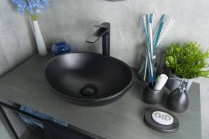 Раковина Gid Lago Nc901 52223 черная матовая, 41x34x15