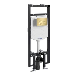 Система инсталляции для унитазов Wasserkraft Dinkel 58TLT.010.ME.MG02 клавиша золото матовое