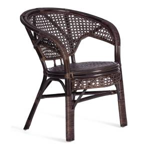Кресло Tetchair Pelangi 02/15B 12496 орех, ротанг, без подушки