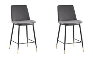 Набор из 2 полубарных стульев Stool Group Мелисса FDC9055C DARK GREY FUT-81 X2 темно-серый