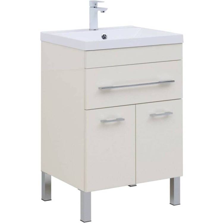 Тумба с раковиной Aquanet Верона 00304535 60 крем, 1 ящик, 2 дверцы