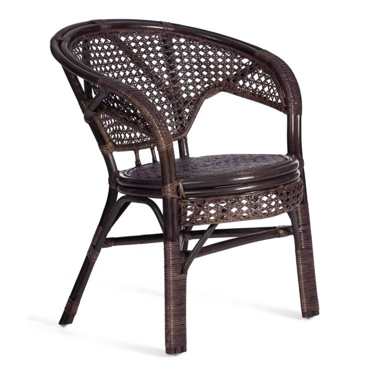 Кресло Tetchair Pelangi 02/15B 12496 орех, ротанг, без подушки