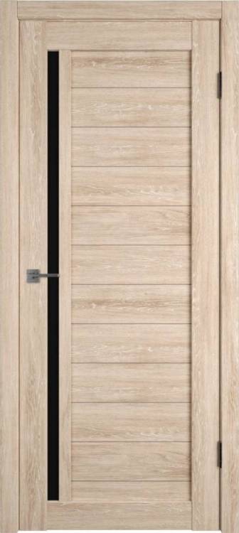 Межкомнатная дверь Владимирская Фабрика Дверей Atum 9 Sand Vellum стекло Black Gloss 900x2000