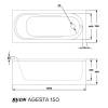 Ванна акриловая Byon Agesta 150x70x59 белая, с каркасом фото 5