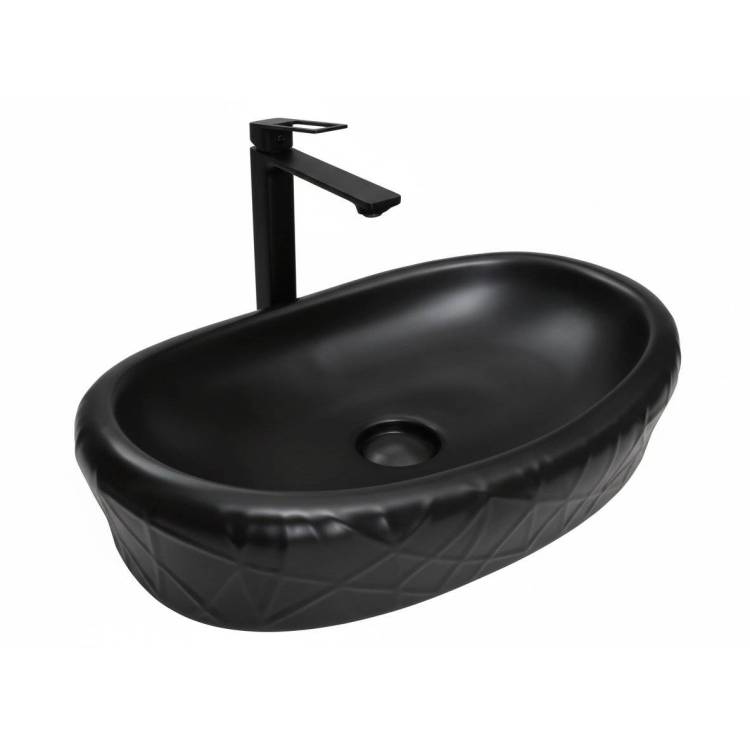 Раковина Gid Creativo 53357 Bm777 60 см, черная матовая