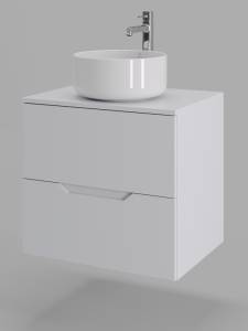 Тумба с раковиной Orange Line Li-60TuwMDF+B07-345W белая матовая, 60 см
