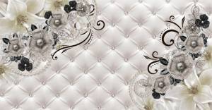 3D Фотообои Artegrafico «Жемчужные цветы на драгоценной коже» RH-050 канвас