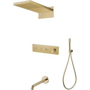 Душевой комплект Boheme Fusion 130-2-G золотой, с внутренней частью