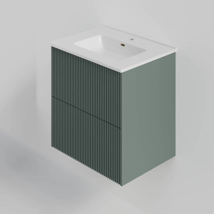 Тумба под раковину La Fenice Terra Twin Grigio 60 серо-зеленый матовый