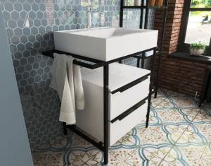 Тумба с раковиной Эстет Comfort Loft ФР-00003613 напольный, 2 ящика с ручками, 75.8x70