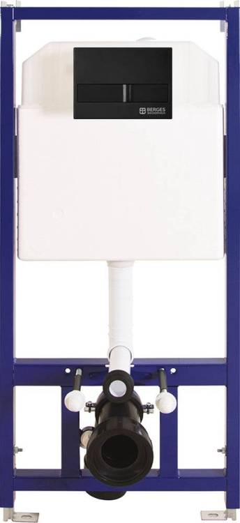 Система инсталляции для унитазов Berges Novum L5 с черной кнопкой смыва Soft Touch