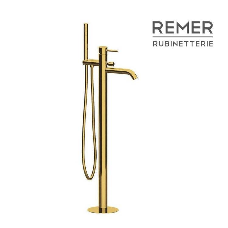 Смеситель для ванны Remer X-Style X08DO золото глянцевое, напольный
