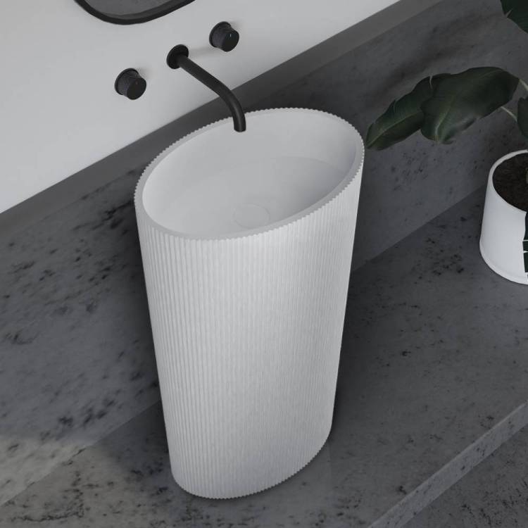 Раковина Abber Stein AS2504-H отдельностоящая, 50 см, белая матовая