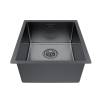 Мойка кухонная Paulmark Lassan 38 Uni LA38-GM Вороненая Сталь, 38x44 фото 2