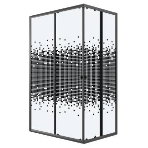 Душевой уголок Niagara Eco NG-1018-14QBLACK профиль черный матовый, стекло с узором, 100x80x190