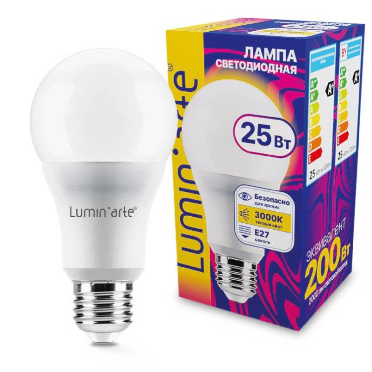 Светодиодная лампа Wolta Lumin Arte LSTD-A65-25W3KE27