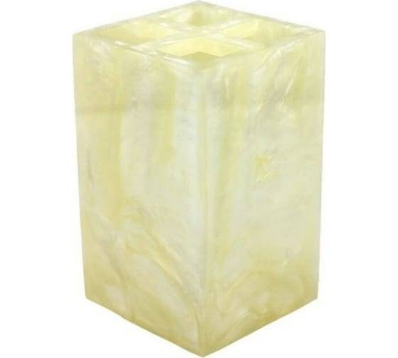 Стакан для зубных щёток Bath Plus Pearl 3W-PRBS-17012-A-TBH желтый