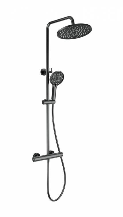 Душевая стойка Wonzon & Woghand WW-B3013-T1-BGG с термостатом, темный графит