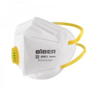 Полумаска фильтрующая Biber 96204 с воздушным клапаном FFP1