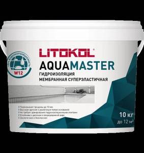 Гидроизоляция однокомпонентная эластичная Litokol Aquamaster серая 10 кг