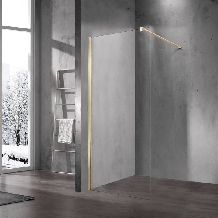 Душевая перегородка Vincea Walk-In VSW-1H900CLG 900x2000, профиль матовый золотой, стекло прозрачное