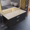 Тумба с раковиной Uperwood Modul подвесная, матовая, черная, 100 см фото 5