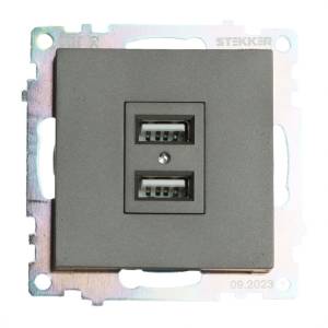 Розетка двойная с USB Stekker Катрин 49422