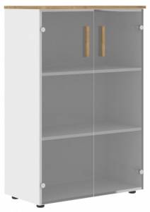 Тумба-витрина Skyland Forta 00-07090336 Белый премиум/Дуб Гамильтон