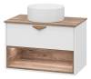Тумба с раковиной Brevita Bergen - 80 Дуб Гала, Белый матовый 52x80x48