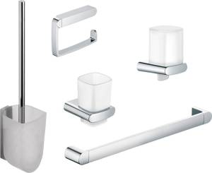 Набор Keuco Elegance new Ершик + Дозатор + Стакан + Полотенцедержатель + Держатель туалетной бумаги