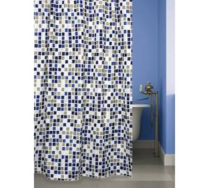 Штора для ванной Bath Plus Mosaic World ch-21290 180x180, бежевый, коричневый, синий