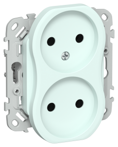 Розетка 2-местная IEK Flite FI-R20-10-K94 холодный лед