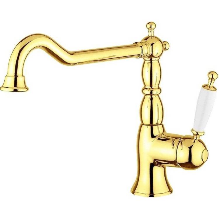 Смеситель для кухни Migliore Oxford 18274 белый, золото