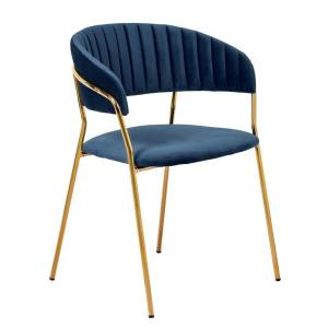 Стул Bradex Home Turin FR 0557, синий с золотыми ножками
