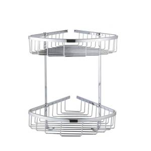 Полка Rose RW12 металлическая, угловая, двухъярусная, хром