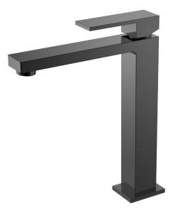 Смеситель для умывальника Boheme Qubic 472-SGM высокий Shine Gun Metal
