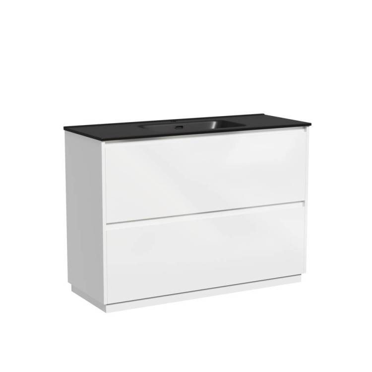 Тумба с раковиной Sancos Libra Floor 120 белый глянец, черный