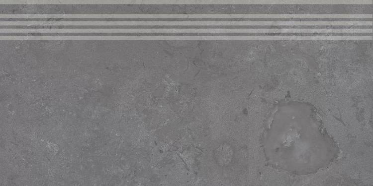 Ступень Kerama Marazzi Про Лаймстоун DD205120R\GR серый темный натуральный обрезной 60x30