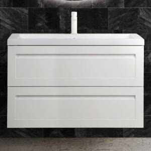 Тумба с раковиной Art&Max Platino 90, подвесная, белый матовый