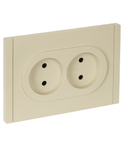 Розетка 2-местная с защитными шторками IEK Forte&Piano FP-R23-10-1-K10 ваниль