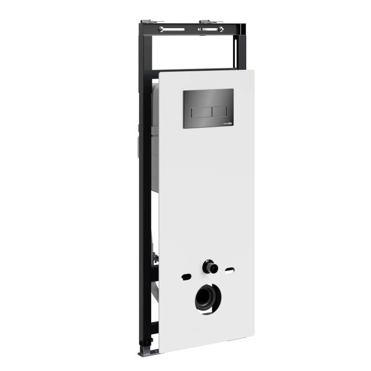 Система инсталляции для унитазов Wasserkraft Salm 27TLT.010.ME.WH.PB03 клавиша черный глянцевый