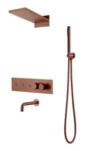 Душевой комплект Boheme Fusion 131-2-BRB с термостатом, трехпозиционная с изливом, Brushed Bronze