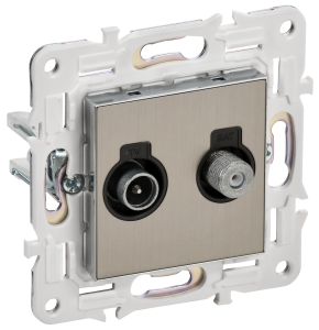 ТВ-розетка TV+SAT IEK Skandy SK-AF20-O-K50 никель