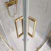 Душевой уголок BelBagno Luce LUCE-A-2-100-C-ORO профиль золото глянцевое, стекло прозрачное, 100x100x195 фото 2