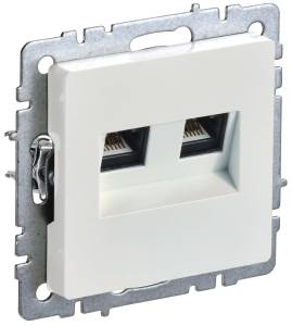 Розетка компьютерная RJ45 2-местная IEK Brite BR-K20-1-K36 жемчуг