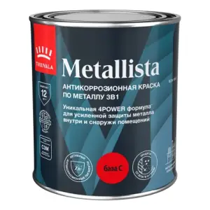 Краска по ржавчине Tikkivala Metallista глянцевая база C 0.8 л