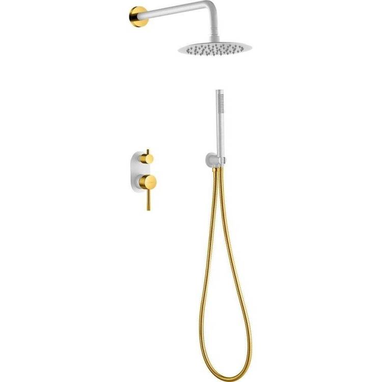 Душевой комплект Boheme Uno 464-WG White Gold, с внутренней частью