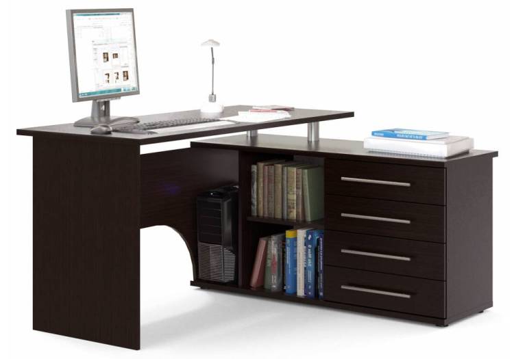 Стол компьютерный Woodville КСТ-109П 18229 венге 140x128x75