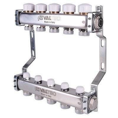 Блок коллекторный VALTEC с ручн. регулир. клап.1х5 вых Евроконус 3/4